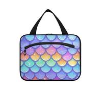 EtherSpher Color Dream Fish Scales appeso grande borsa da toilette sospesa con gancio, design pieghevole caso per articoli da toeletta per accessori da viaggio per le donne che viaggiano bolso de para