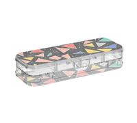 EtherSpher Colorato astratto forme geometriche progettato scatola di matita trasparente plastica 2 strati penne caso duro per cancelleria con coperchio