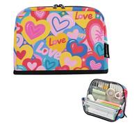 EtherSpher Colorato Cartoon Cuore Amore Carino Matita Organizer Caso Grande Capacità Make Up Borse Multi-Slot Moneta per Ragazze Teen Kindergarten cartucheras para ninos