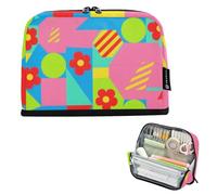 EtherSpher Colorato forme geometriche fiori rossi matita custodia grande capacità verticale Storage Bag espandibile per ragazze adolescenti elementare cartera para lapices escolares de nina
