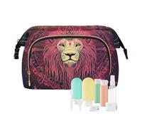 EtherSpher Colorato Glitter Tarocchi Astrologia Leone Toiletry Borse Portatile Cosmetico Borsa Da Viaggio Donne Portafoglio Contanti per Accessori Da Viaggio, Glitter colorato Tarocchi astrologia