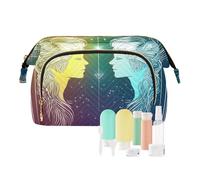 EtherSpher Colorato Glitter Tarocchi Ritratti astrologici Borsa Da Viaggio Leggero Borse Da Viaggio Per Le Donne Sacchetto di Periodo di Trucco per Pennelli di Trucco, Ritratti astrologici di tarocchi
