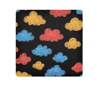 EtherSpher Colorato Nuvola Nero Trucco Caso di Viaggio Panno Magico Sacchetto di Trucco Organizzatore Wrap 21.7 X 21.7 Wrapper Organizer Borse Per Le Donne, Nuvola Colorata Nero, 21.7x21.7in