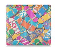 EtherSpher Colorful Cartoon Skateboard PU Leather Auto Registrazione Assicurazione & ID Card Holder Glove Box Organizzare per ID, patente di guida, chiavi di contatto carte di informazioni