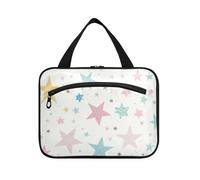 EtherSpher Colorful Cartoon Stars appeso borse da toilette per viaggiare con gancio, designer unisex trucco caso per elementi essenziali per le donne vacanza bolso de mano para hombre L, Stelle