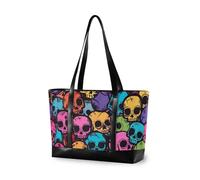 EtherSpher Colorful Cartoon Teschi donne alla moda lavoro tote bag con cerniera grande tote per il lavoro con pranzo bolso para laptop