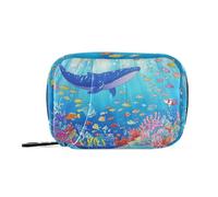 EtherSpher Colorful Cartoon Underwater World Blue Whale medicina borse con scomparti staccabili portatile 7 giorni pillola organizzatore per borsa