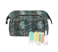 EtherSpher Colorful Future City 3d Toiletry Bags Essentials Make Up Borse Per Le Donne Borsa Periodo di Trucco per Capacità Viaggio Cosmetico, Colorful Future City 3D, 1 size