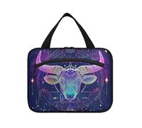EtherSpher Colorful Glitter Tarocchi Astrologia Mucca appeso kit per gli uomini viaggio con gancio, designer unisex trapuntato borsa trucco per le donne deve viaggio bolsas para maquillaje L, Colorato