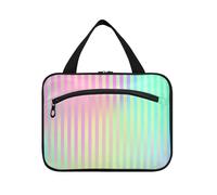 EtherSpher Colorful Laser Design Stripes appeso borsa da viaggio appeso con gancio, designer moda articoli da toeletta borsa per accessori must haves viaggio bolso de mano para hombre L, Strisce di