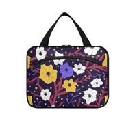 EtherSpher Colorful Lilly Floral Burgendy Viola appeso borsa da toilette per le donne con gancio, designer moda toilette organizzatore per crociera viaggio vacanza bolsa para guardar maquillaje L