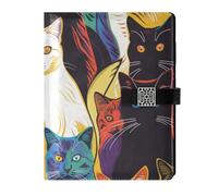 EtherSpher Colorful Line Cat cuoio foderato quaderni a spirale impermeabile copertura college ha governato spirale per il college 6.7x9.2