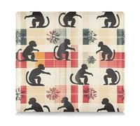 EtherSpher Colorful Monkey Buffalo Plaid Fiocchi di Neve Natale Pu Leather Auto Registrazione Assicurazione & ID Card Holder Accessori Camion per Patente di Guida, Carte & Documenti Essenziali,