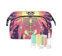 EtherSpher Colorful Mystic Taro astrologico Scheletro Cosmetici Borse Essenziali Trucco Cosmetici Borsa Cosmetica Borsa Donna per Toiletry Kit Da Viaggio Organizer, Scheletro astrologico colorato di