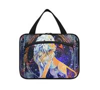 EtherSpher Colorful Mystic Tarocchi Astrologia Leone appeso borse da toilette per le donne con gancio, designer unisex kit da toilette per le donne must have bagno kit de para mujer L, Colorato