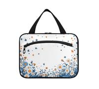 EtherSpher Colorful Star Floral appeso trucco borsa per il viaggio con gancio, design multifunzionale caso per articoli da toeletta per le donne campeggio bolsa para maquillaje L, Stella colorata