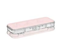 EtherSpher Contenitori di stoccaggio della penna della piattaforma del doppio della radura della scatola di plastica progettata rosa chiaro delle matite per i bambini con la chiusura
