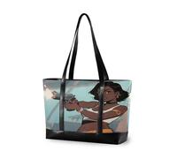 EtherSpher Cool African Woman Cartoon semplice borse per le donne con cerniera borsa da viaggio portatile per il volo con bolsos segreto para mujeres