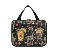EtherSpher Cosmic Galaxy Drink appeso uomini borsa da toilette con gancio, designer chic trucco organizzatore borsa per mamma palestra maleta para maquillaje L, Bevanda della galassia, Large