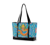 EtherSpher Cultura cinese Drago Modello Blu Portatile lavoro totes per le donne con cerniera 14 pollici tote bag per la scuola con maletines para mujer