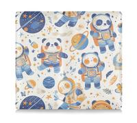 EtherSpher Custodia a portafoglio essenziale per documenti, carte, patente, in pelle di alta qualità, con motivo astronauti con animali in stile cartone animato