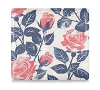 EtherSpher Custodia a portafoglio in pelle con rose nautiche e oceano stile safari per auto e tessere, essenziale per carte, documenti essenziali, patente di guida, Safari con rose in stile nautico