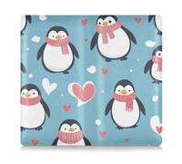 EtherSpher Custodia a portafoglio in pelle con simpatico pinguino e cuore, per auto, per qualsiasi auto, camion, moto, rimorchio o barca, Natale Cartoon carino pinguino cuore, 1 size