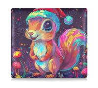 EtherSpher Custodia a portafoglio in pelle di alta qualità per patenti di guida, carte e documenti essenziali, motivo scoiattolo di buon Natale, colore: arancione