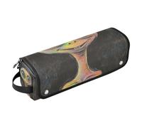 EtherSpher Custodia da viaggio 2 in 1 per ferro arricciacapelli, con cuscinetto resistente al calore, organizer per strumenti per capelli, piastra arricciacapelli, asciugacapelli piatto, alieni verdi,
