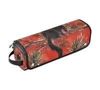 EtherSpher Custodia da viaggio 2 in 1 per ferro arricciacapelli, con cuscinetto resistente al calore, borsa organizer per strumenti per capelli, ferro arricciacapelli, asciugacapelli, palma asiatica