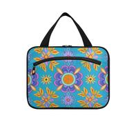 EtherSpher Daisy Floral Boho Pattern Arancione Viola appeso medicina borsa per viaggiare con gancio, accessori di design snack bag per le donne viaggio bolso viajero para mujer L, margherita floreale