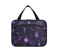 EtherSpher Dark Wind Vampire Web Mistero Viola appeso borsa da toilette da viaggio per le donne con gancio, kit da barba portatile di design per mamma palestra estuche de maquillaje para mujer L