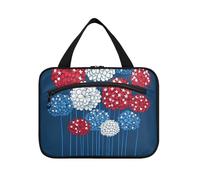 EtherSpher Delicato Allium Flower 4 luglio appeso viaggio trucco borse con gancio, designer pieghevole rasatura kit borsa per gli uomini per viaggiare donne lavoro estuche para maquillaje L, delicato