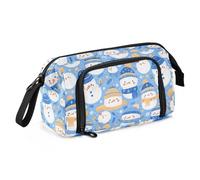 EtherSpher Delicato cartone animato pupazzo di neve blu cielo matita scatola grande capacità trucco borsa portatile per adolescenti scuola must have bolsas para adolescenti