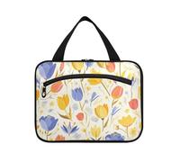 EtherSpher Delicato fiore del fumetto di colore luminoso appeso da appendere articoli da toeletta da viaggio con gancio, designer portatile borsa per il trucco organizzatore per le donne crociere