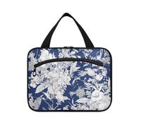 EtherSpher Delicato Flower Religion Dark Blue appeso kit da viaggio con gancio, designer unisex make up borse per accessori da viaggio per le donne bagno estuche para maquillaje L, delicato fiore