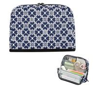 EtherSpher Design unico Fiori Blu Scuro Matita Sacchetto di Grande Capacità Penna Borse Portatile Scrivania Organizer per Bambini Scuola Media estuches para el colegio