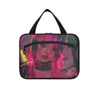 EtherSpher Devil Girl American Vintage appeso borsa da toilette da viaggio con gancio, designer necessità trucco organizzatore borsa per viaggio make up viaggio bolso de para mujer L, Diavolo Ragazza