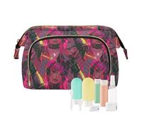 EtherSpher Devil Girl American Vintage Cosmetic Bag Impermeabile Appeso Toiletry Bag Donna Portamonete per Toiletry Organizer, Diavolo Ragazza, Americano Vintage, 1 size