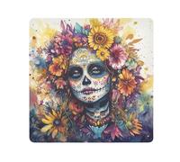 EtherSpher Dia De Los Muertos Borsa organizer messicana per trucco in tessuto autoadesivo organizer Wrap 54 x 55 cm Wrapper Organizer Borse per le donne, Dia De Los Muertos Messicana, 21.7x21.7in