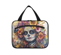 EtherSpher Dia De Los Muertos messicano appeso borsa da viaggio da uomo da toilette con gancio, designer essenziale organizer per articoli da toeletta per accessori per le donne lavoro bolso para