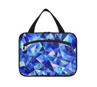 EtherSpher Diamonds Royal Blue appeso grande borsa per il trucco con gancio, borsa tote portatile di design per le donne vacanza bolsa para guardar maquillaje L, Diamanti blu reale, Large