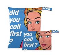 EtherSpher Did You Call First Blue - Borsa portabiancheria con cerniera, confezione da 2 pezzi essenziali da viaggio per bambini, con manici per palestra, spiaggia