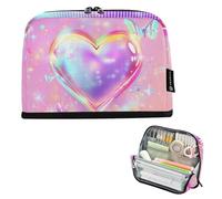 EtherSpher Digital Heart Peach Design Pencil Storage Case Grande Capacità Trucco Grande Caso Matita Titolare per Uomo Materiali di scuola materna escolares para nina
