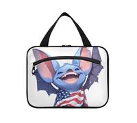 EtherSpher Divertente animale vampiro pipistrello 4 luglio Giorno dell'indipendenza appeso viaggio borsa da toilette uomo con gancio, design espandibile caso per articoli da toeletta per il viaggio