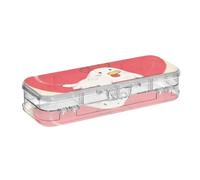 EtherSpher Divertente cartone animato cuore animale gallina progettato scatola di plastica matita trasparente doppio ponte Penscases per forniture d'arte con coperchio a scatto