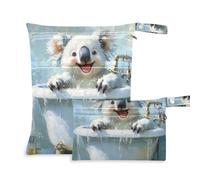 EtherSpher Divertente Koala Retro Vasca da bagno a prova di disordine impermeabile Dry Bag 2 Pack essenziale da viaggio per bambino con manici per palestra, bagno