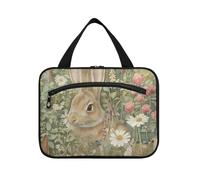 EtherSpher Dream Garden Coniglio appeso trucco borsa cosmetica da viaggio con gancio, designer chic borse da toilette per viaggio make up viaggio bolso para maquillaje de mujer L, Coniglio Dream
