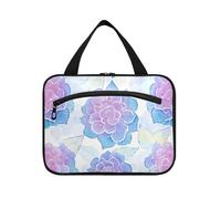EtherSpher Dreamy Colorful Viola Blu fiore appeso trucco da viaggio con gancio, accessori di design kit borsa per gli uomini per il viaggio deve zaino in spalla estuche para guardar maquillaje L