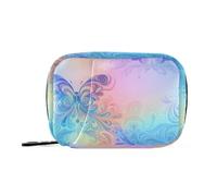 EtherSpher Dreamy Colorful Vivid Butterfly Medicine Storage Bag con scomparti staccabili attaccabile portapillole organizer 2 volte al giorno per borsa